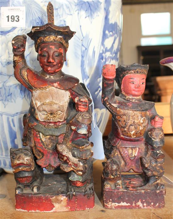 Chinese Ancestor Figures of the Hong Kong Boat People, 20cm and 25cm